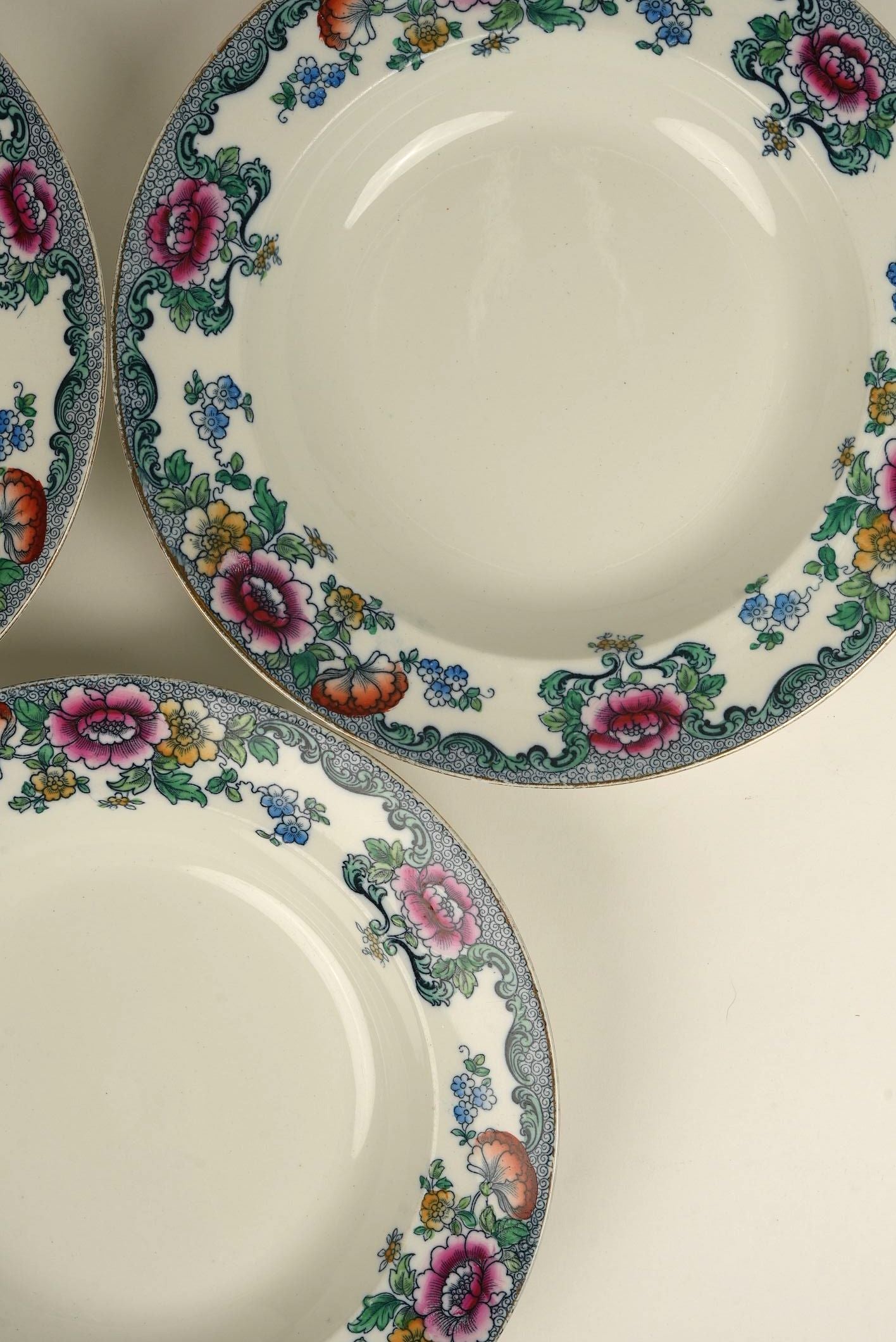 Set of 3 | Booths 'Nankin' Floral Stew Bowls – Whieldon Ware