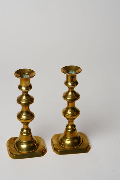 Victorian Brass Candle Holders