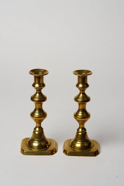 Victorian Brass Candle Holders