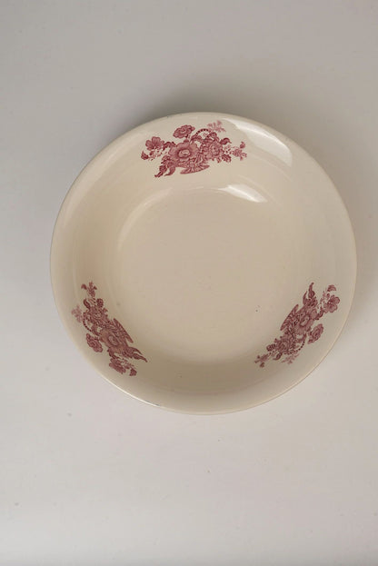 Burgundy Floral Serving Bowl
