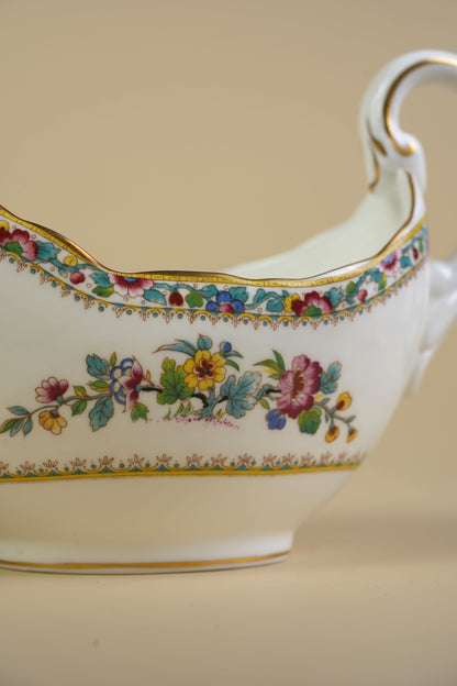 Coalport Ming Rose Bone China Gravy Boat with Stand