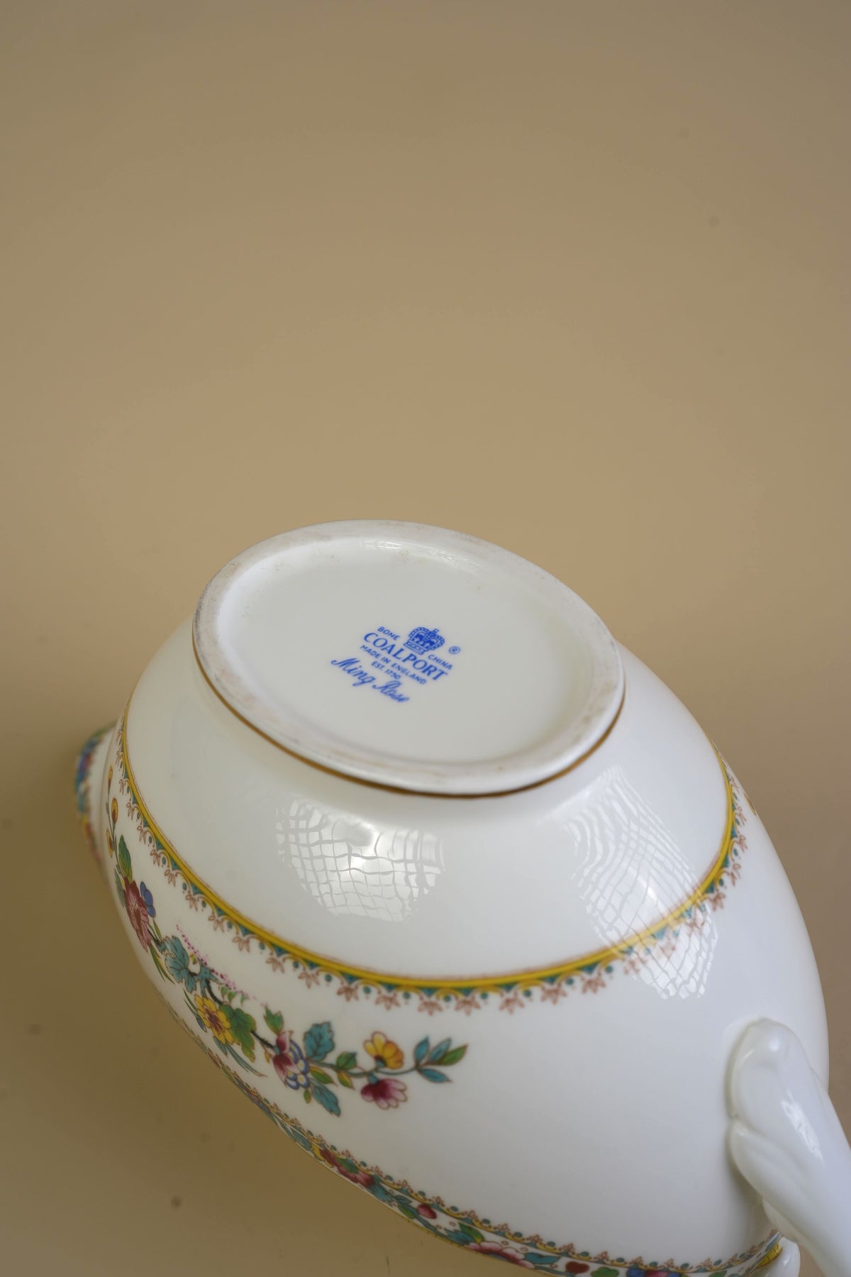 Coalport Ming Rose Bone China Gravy Boat with Stand