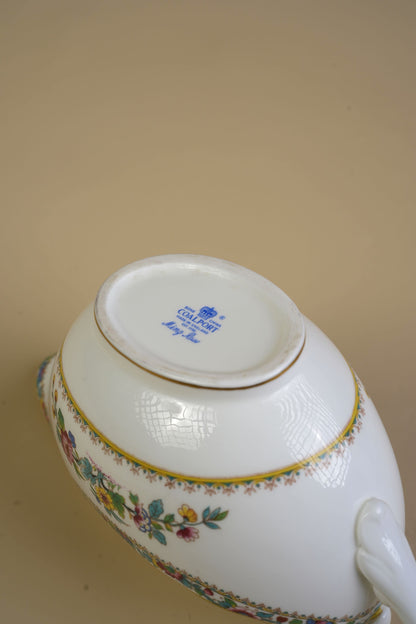Coalport Ming Rose Bone China Gravy Boat with Stand