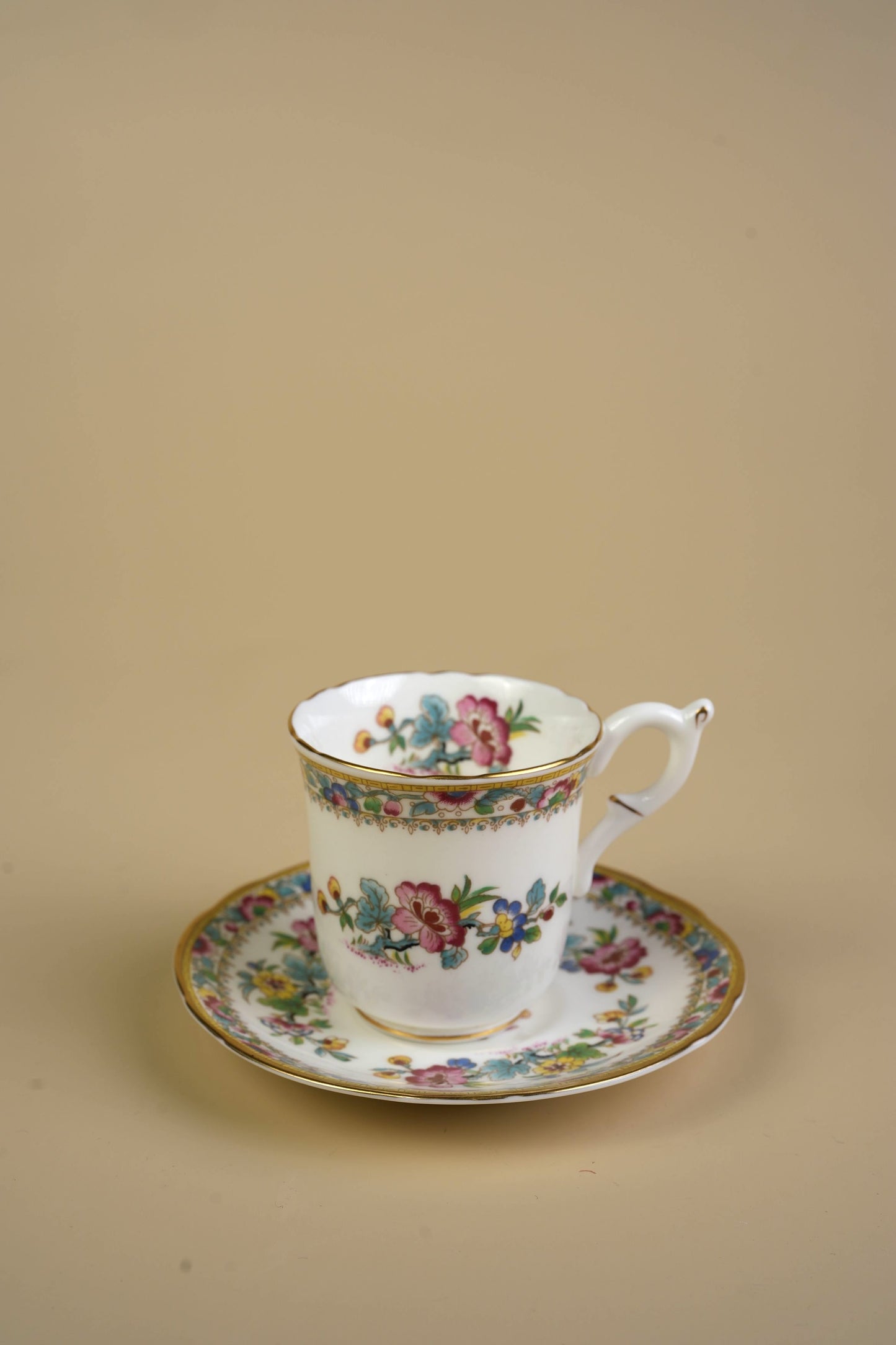 Small Coalport Ming Rose Coffee Cups & Saucers | Set of 5