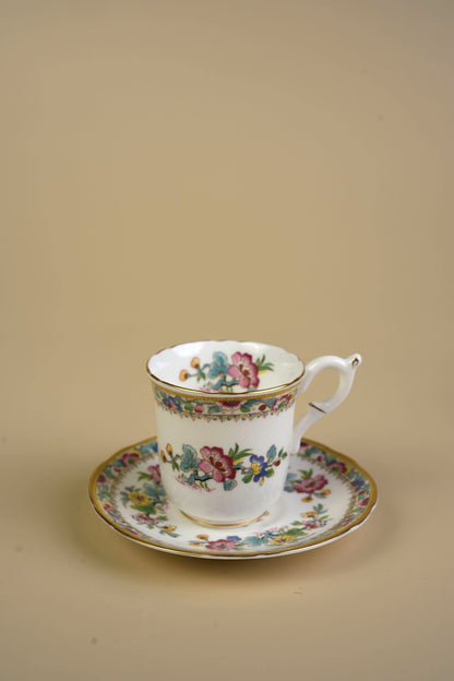Small Coalport Ming Rose Coffee Cups & Saucers | Set of 5