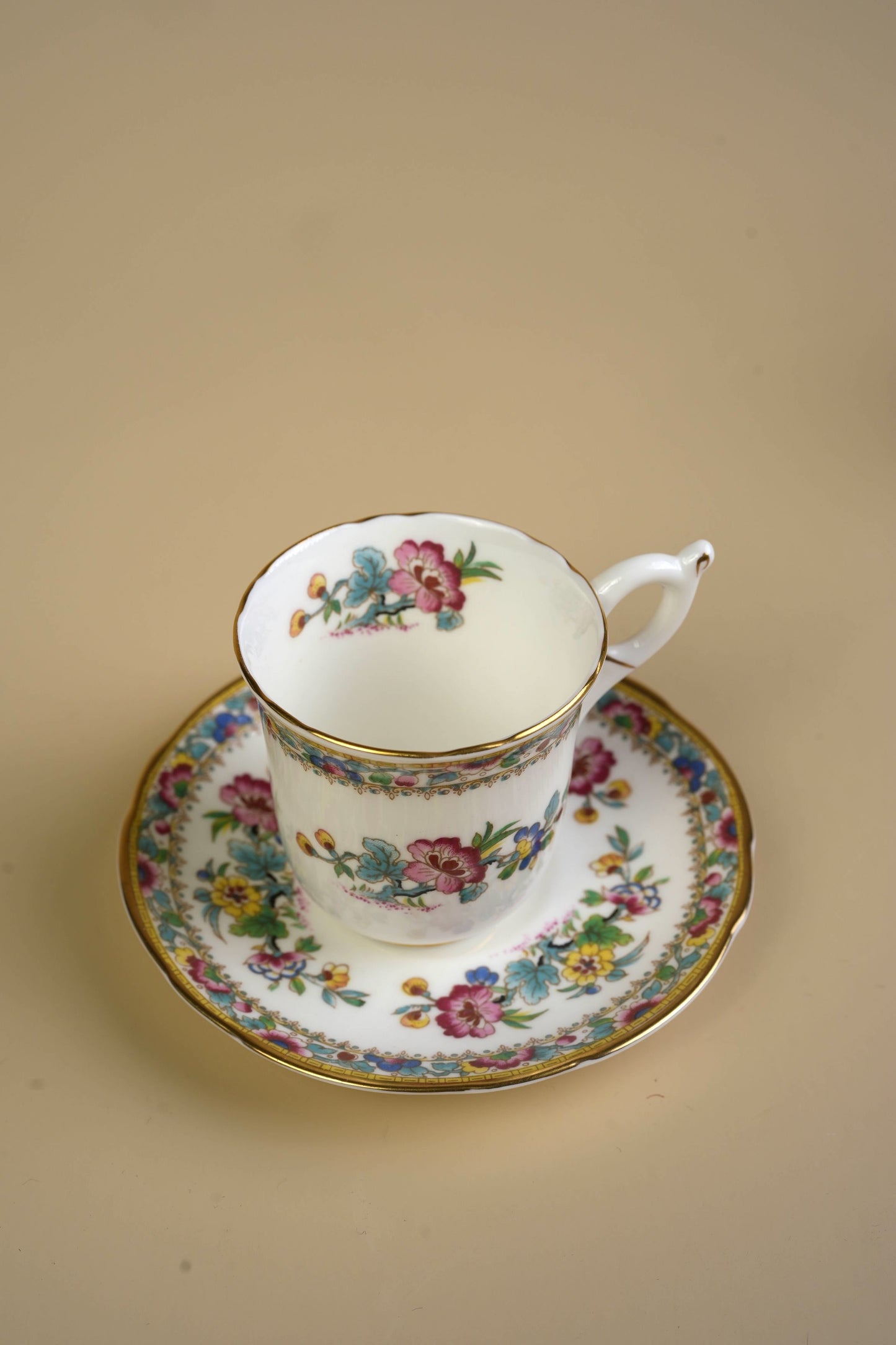 Small Coalport Ming Rose Coffee Cups & Saucers | Set of 5