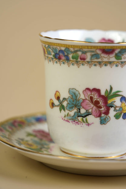 Small Coalport Ming Rose Coffee Cups & Saucers | Set of 5