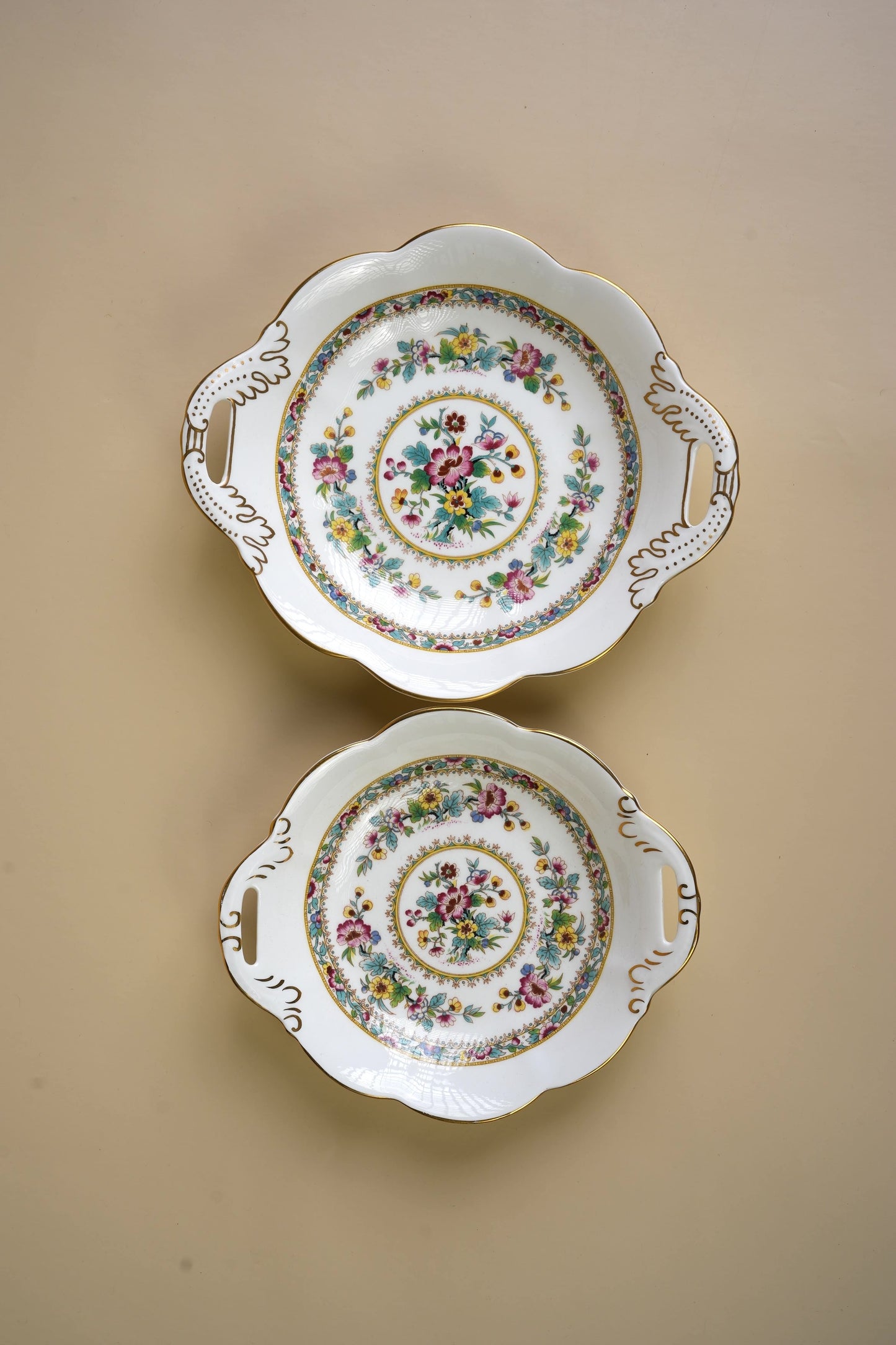 Coalport Ming Rose Handled Dessert Dishes | Set of 2