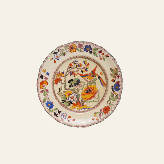 Mason's Ironstone Plates, Exotic Bird & Floral Design | Set of 2