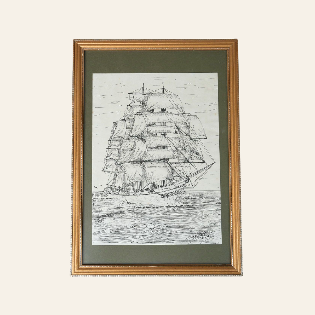 Tall Ship Under Full Sail 1983