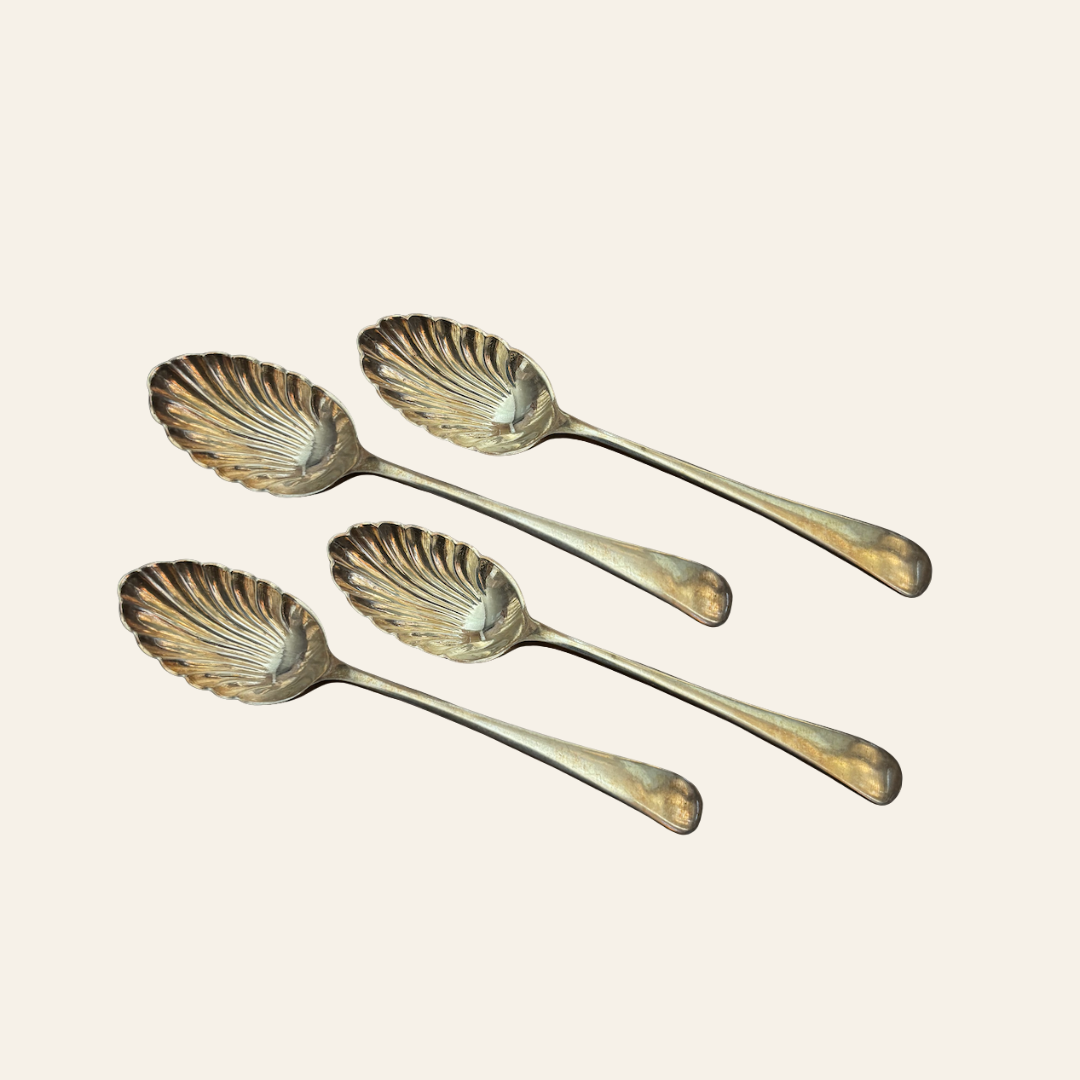 Set of 6 Oyster-Shaped Silver-Plated Teaspoons