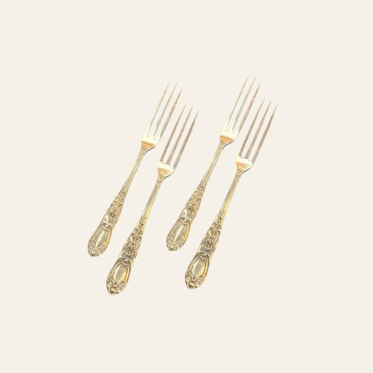 Set of 6 Victorian Silver-Plated Fish Forks