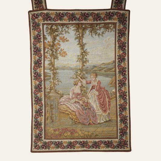 Antique Italian “Dame e Lago” Wall Tapestry
