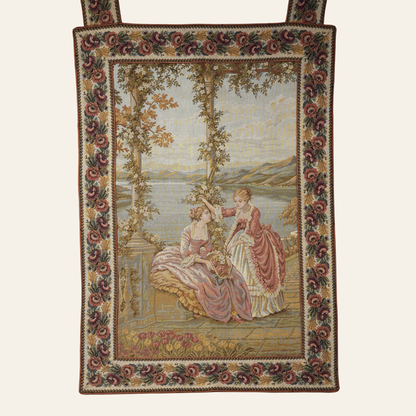 Antique Italian “Dame e Lago” Wall Tapestry