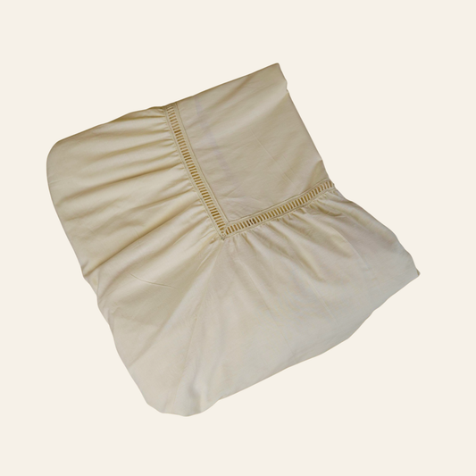 White Linen Table Cover With Frill