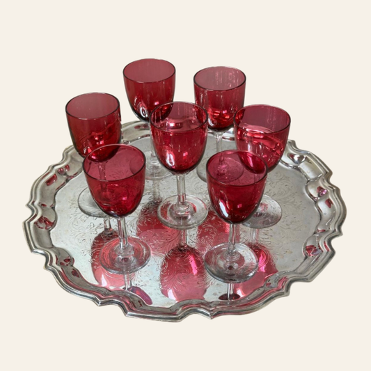 Ornate Silver-Plated Engraved Serving Tray