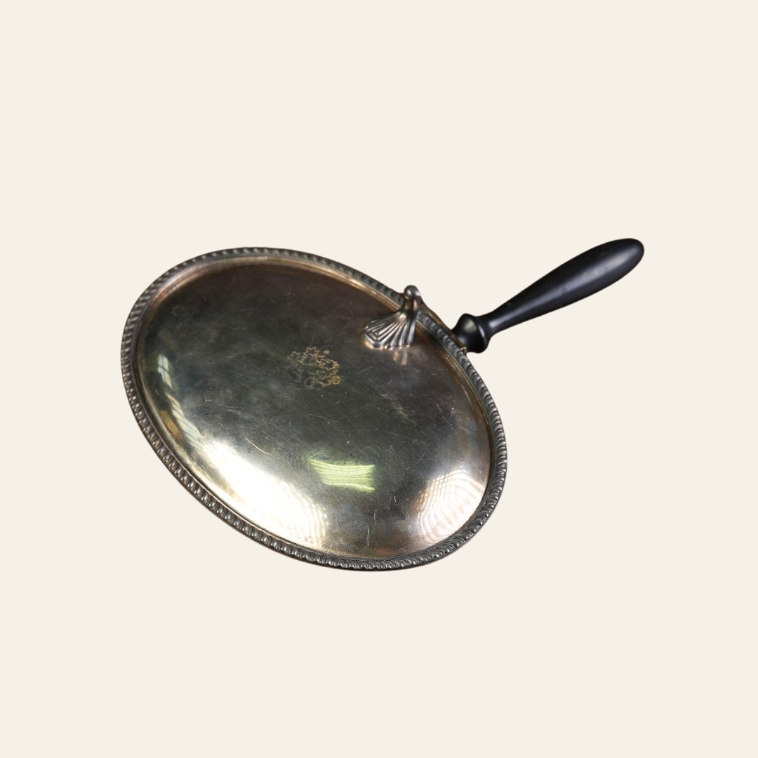 Victorian Silver-Plated Silent Butler with Gadroon Border & Ebonised Handle