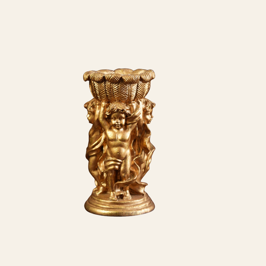 Gilt Cherub Candleholder