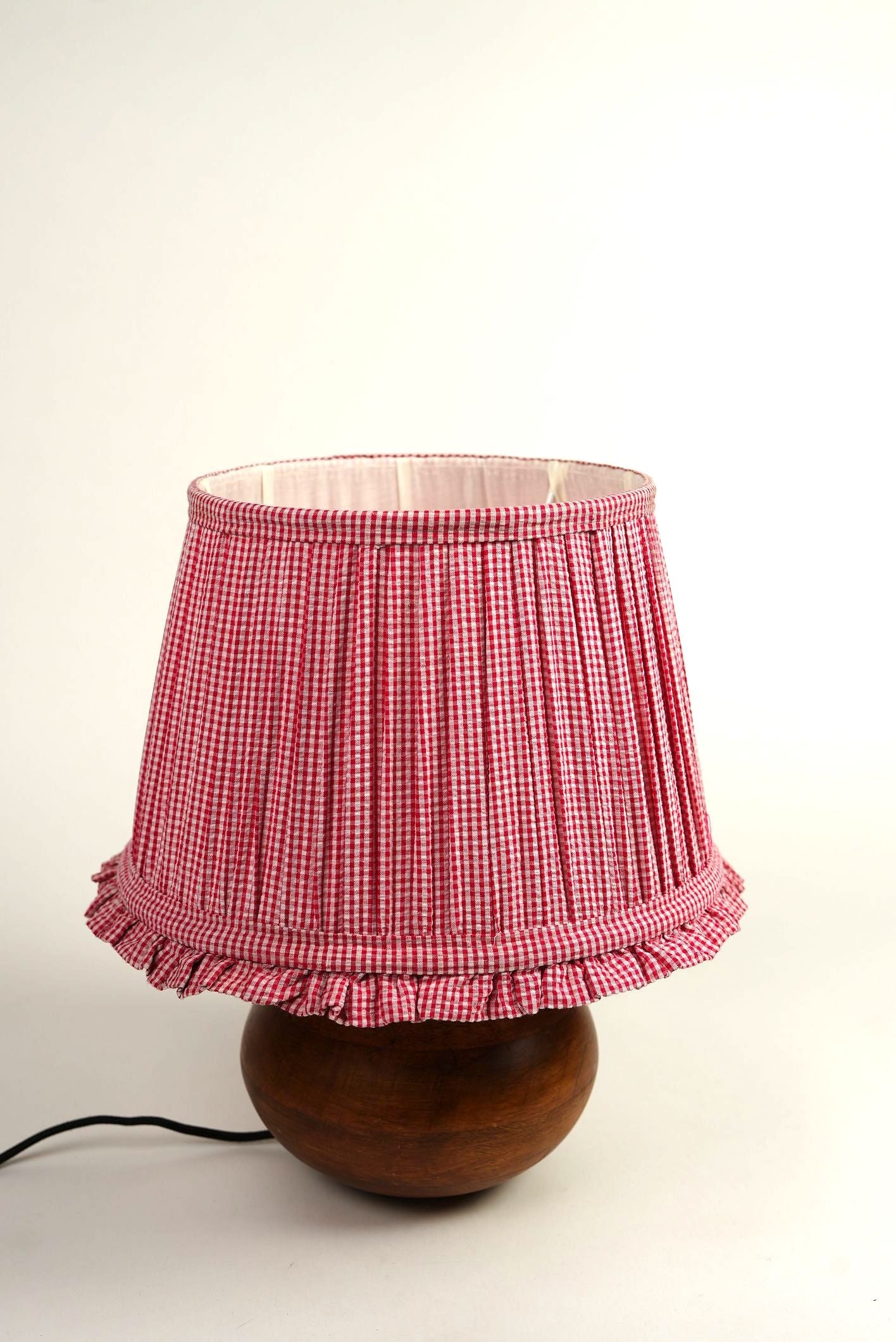 Red Gingham Frill Lampshade