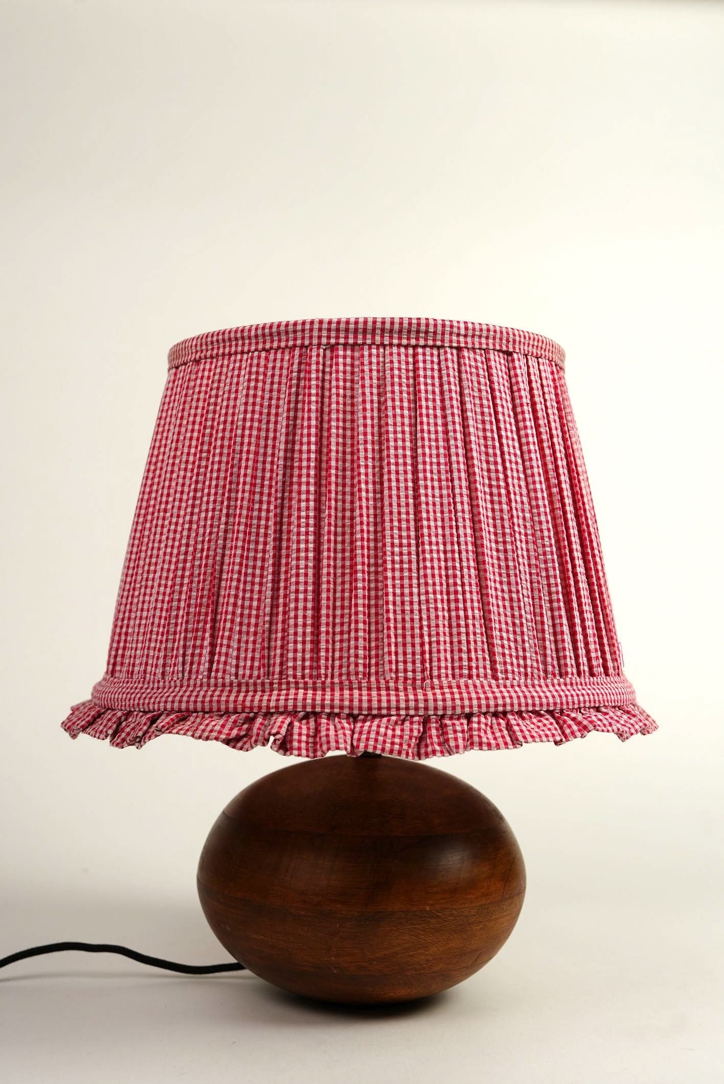 Red Gingham Frill Lampshade