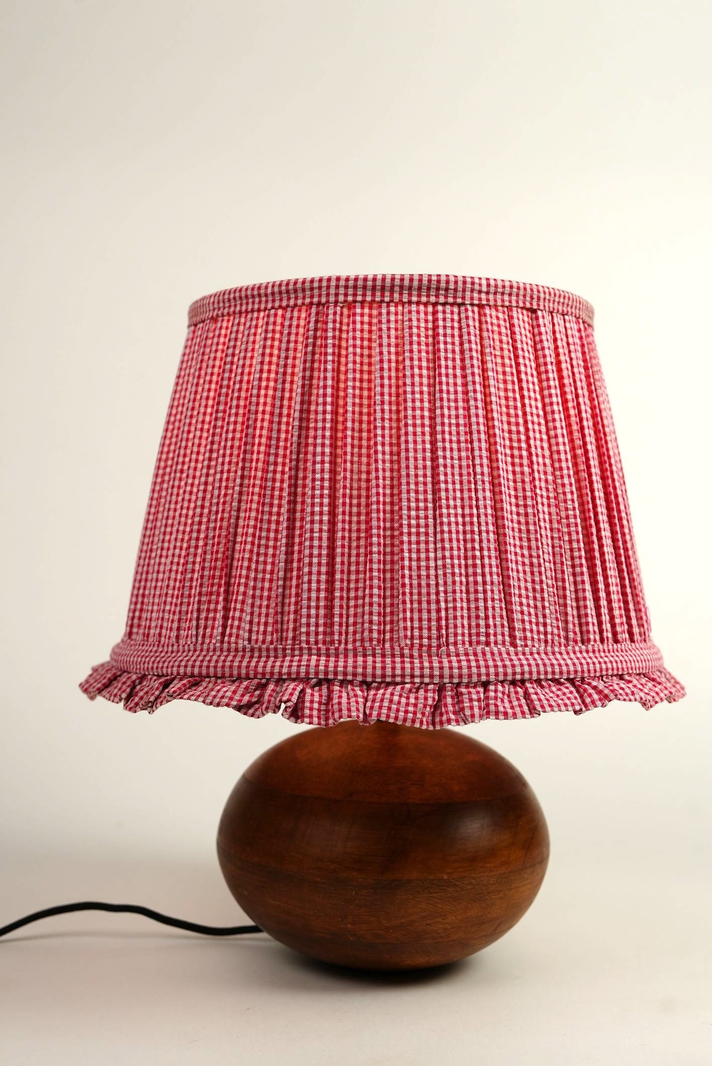 Red Gingham Frill Lampshade
