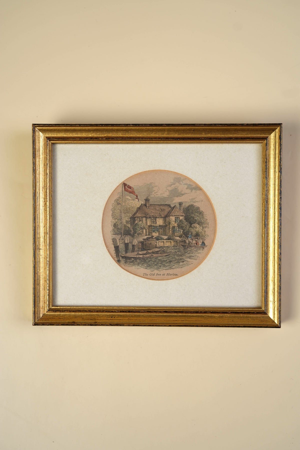 Antique Hand-Coloured Print — The Old Inn at Marlow