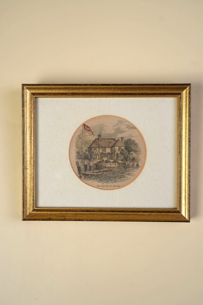 Antique Hand-Coloured Print — The Old Inn at Marlow