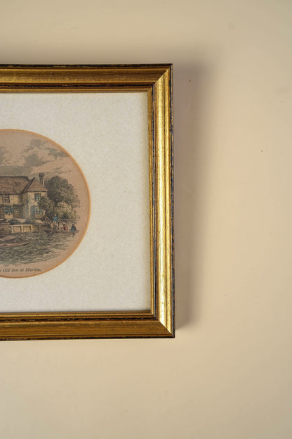 Antique Hand-Coloured Print — The Old Inn at Marlow