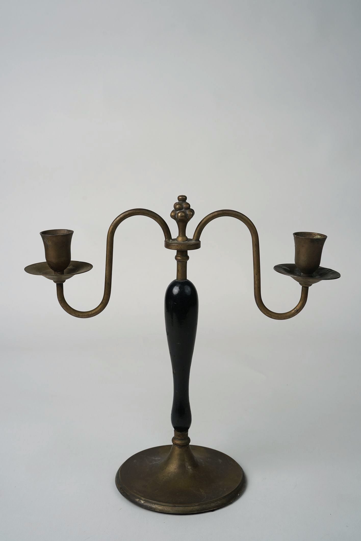 Georgian Brass Twin-Light Candlestick