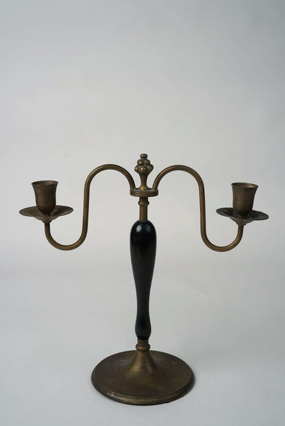 Georgian Brass Twin-Light Candlestick