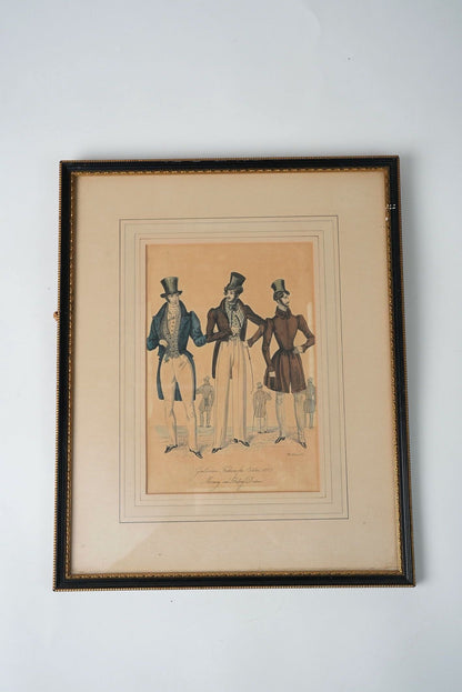 Framed Regency Fashion Plate Print