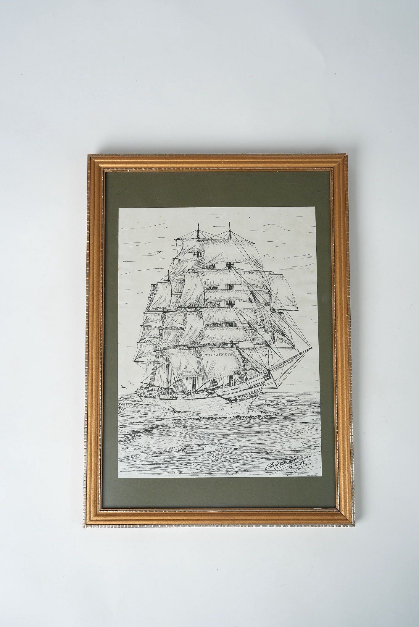 Tall Ship Under Full Sail 1983