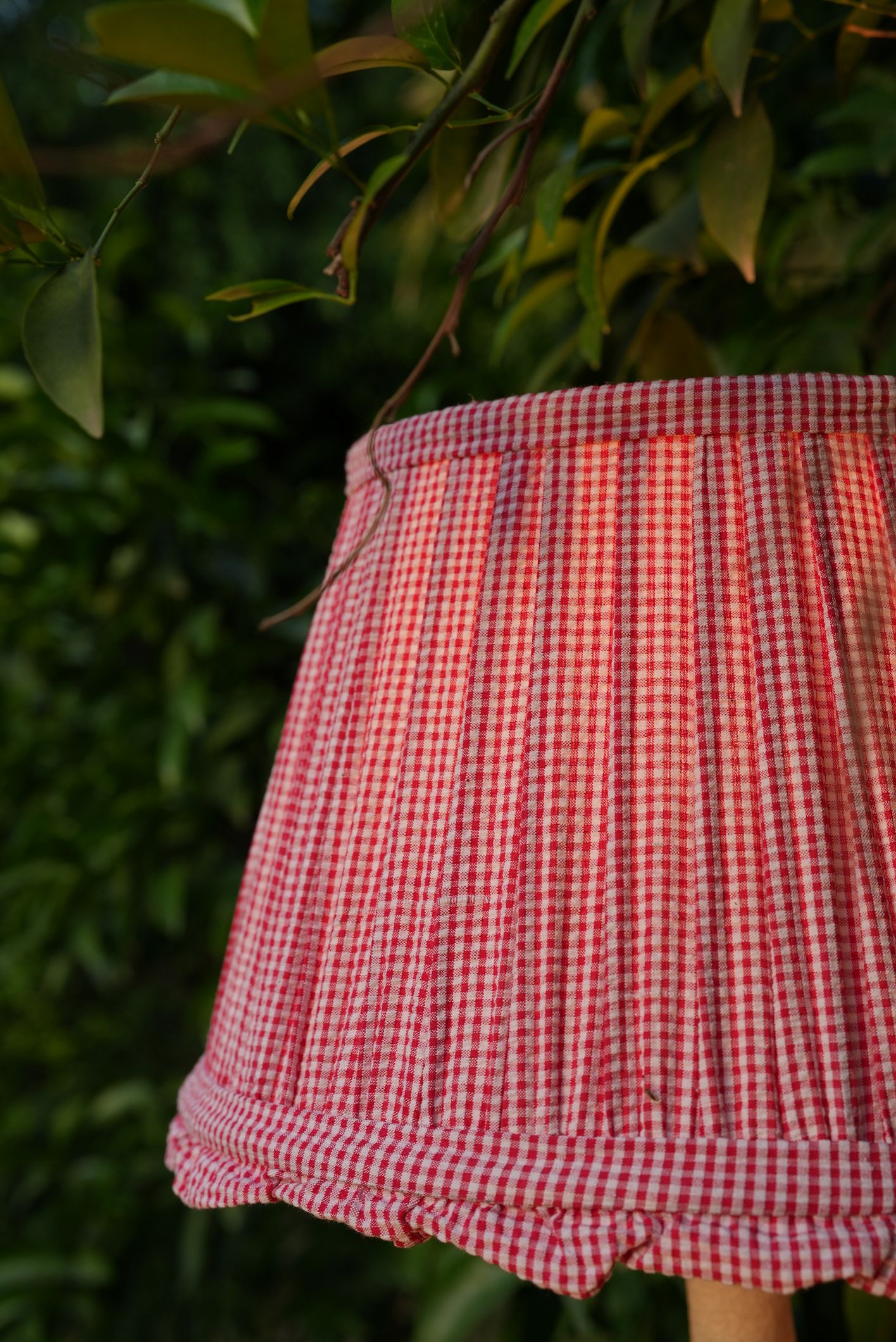 Gingham Frill Lampshade