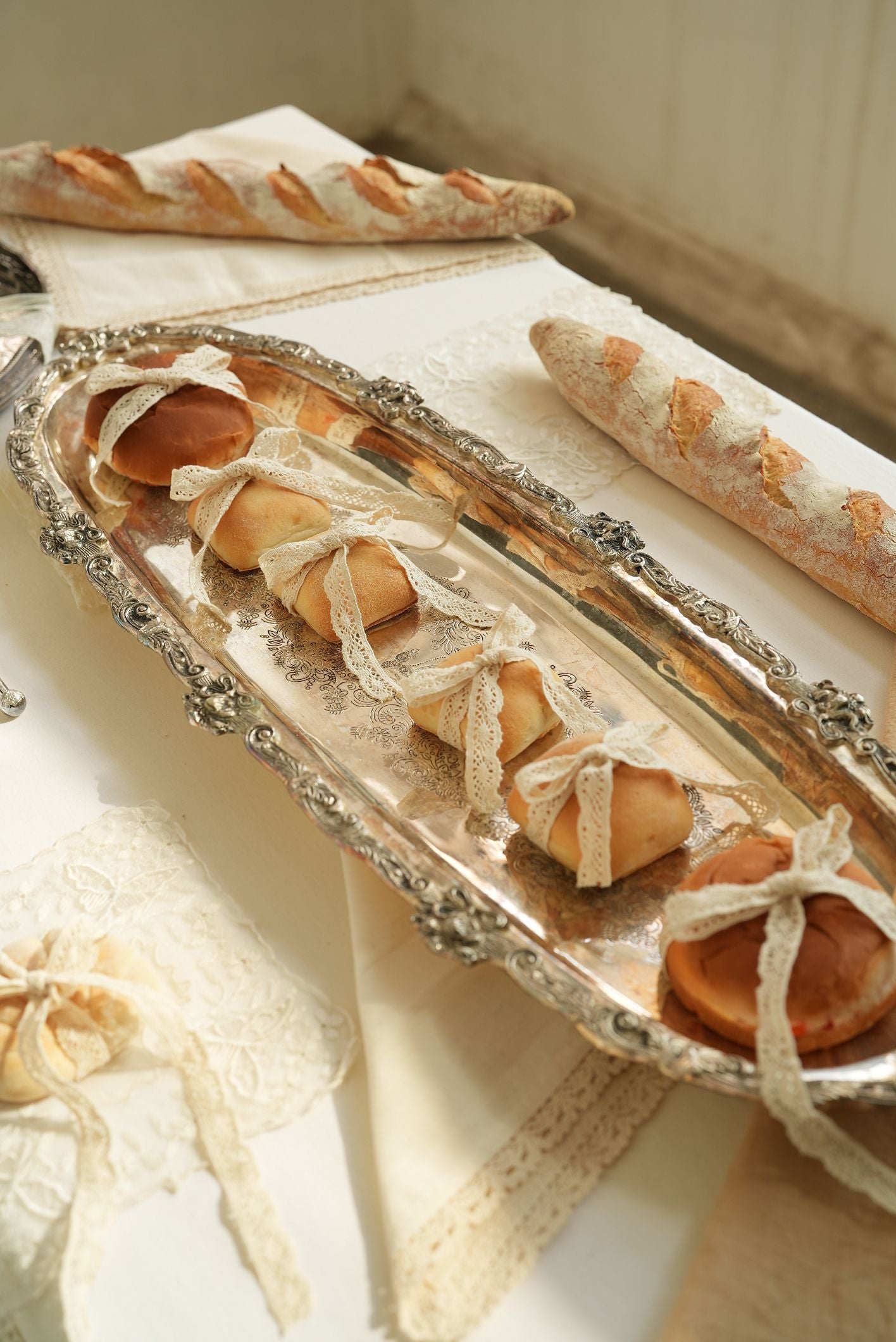 Ornate Silver-Plated Engraved Tray