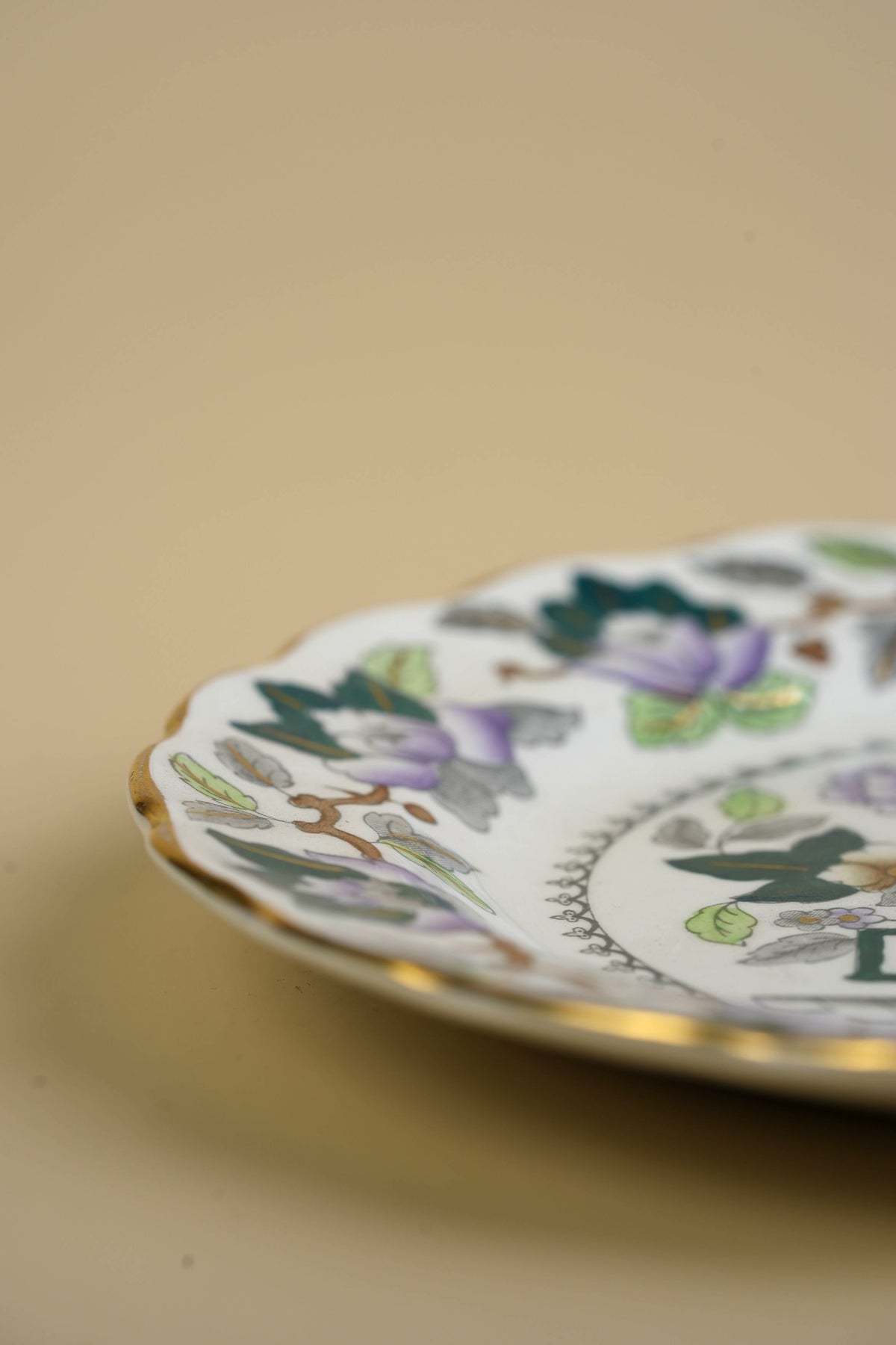 Booths Green Lotus Bone China Dinner Plates