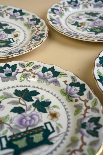 Booths Green Lotus Bone China Side Plates