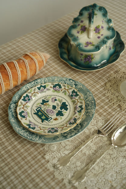 Booths Green Lotus Bone China Side Plates