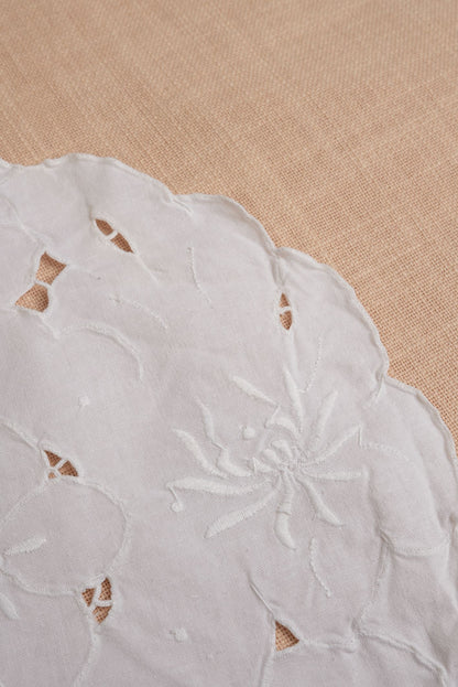 Vintage Embroidered Cotton Doiley