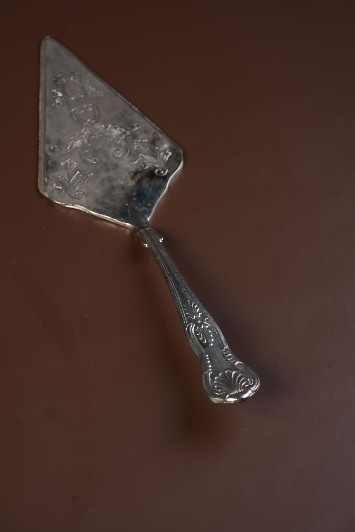 Antique Silver-Plated Pastry Server, Shell Handle