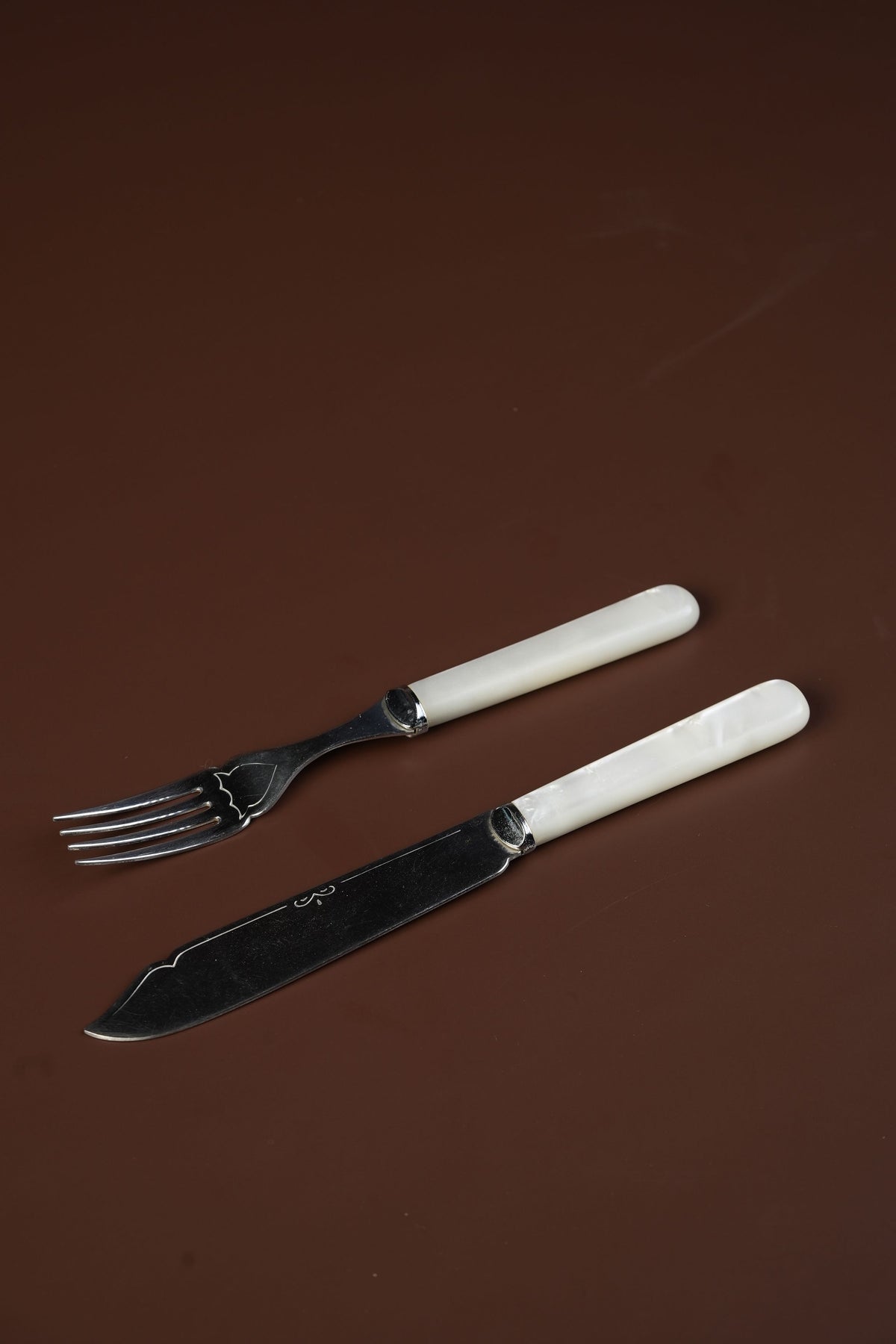 Vintage Mother-of-Pearl Knife & Fork Set by Sanders