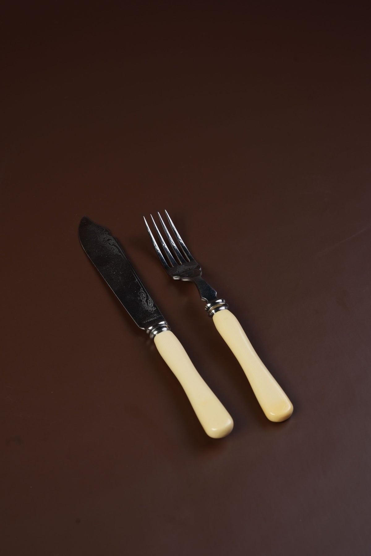 Antique Firth Stainless Knife & Fork Set, Boxed — 12 Pieces