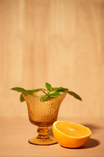 Handcrafted Amber Dessert Bowls | Set of 4