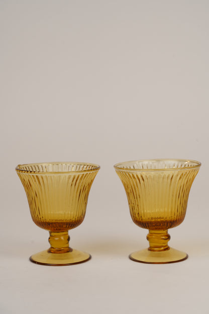 Handcrafted Amber Dessert Bowls | Set of 4