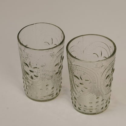 Handcrafted Floral Water Tumblers | Set of 4