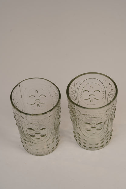 Handcrafted Floral Water Tumblers | Set of 4