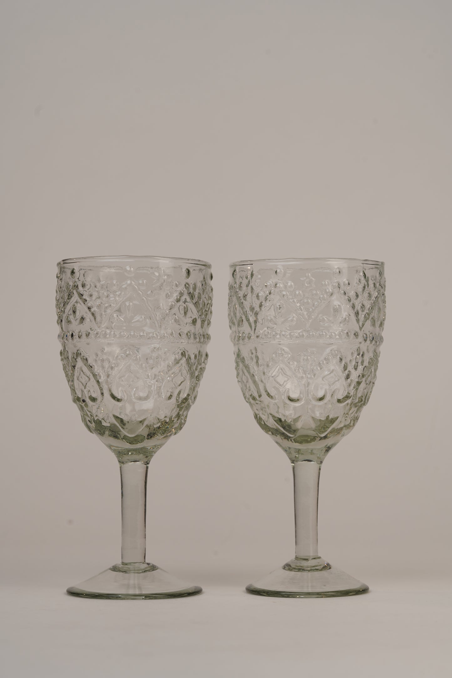 Embossed Wine Goblets | Set of 2