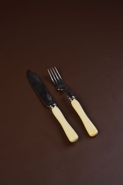 Antique Firth Stainless Knife & Fork Set, Boxed — 12 Pieces