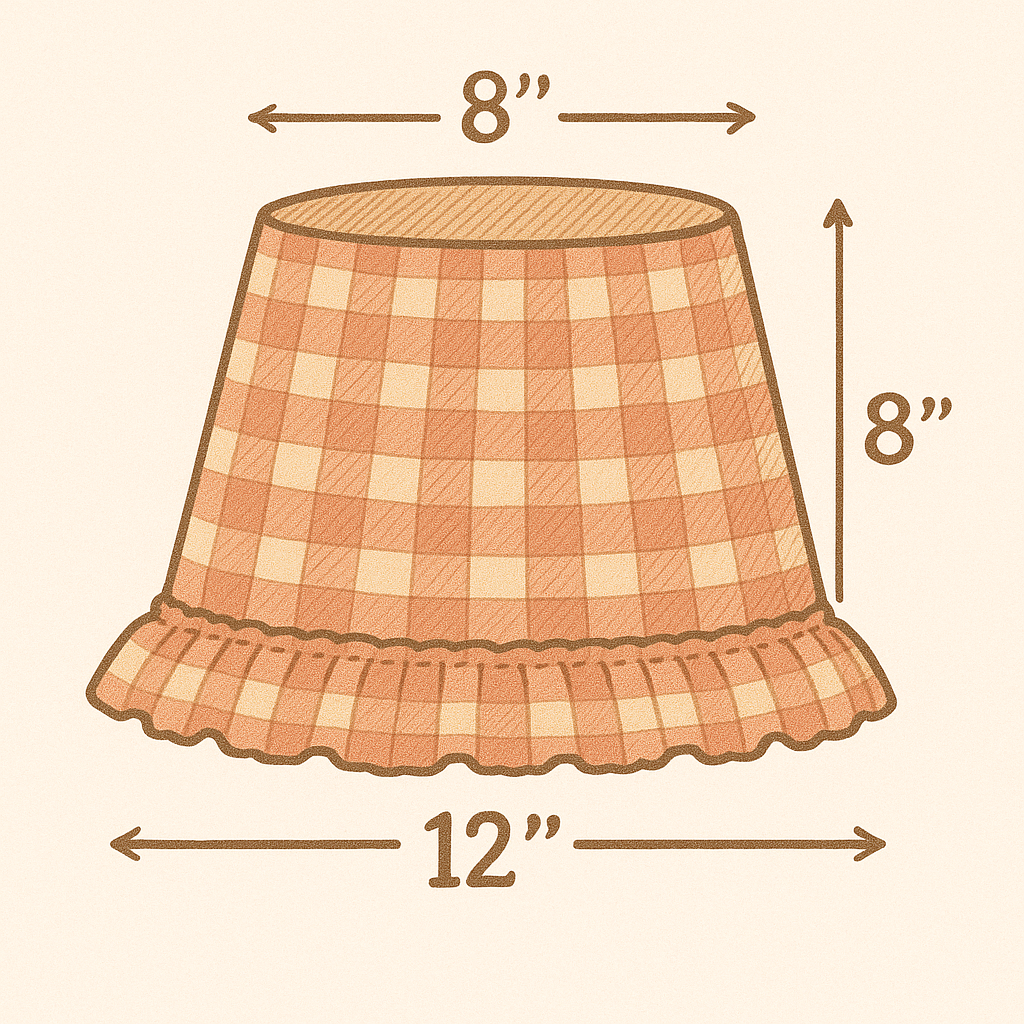 Pink Gingham Frill Lampshade