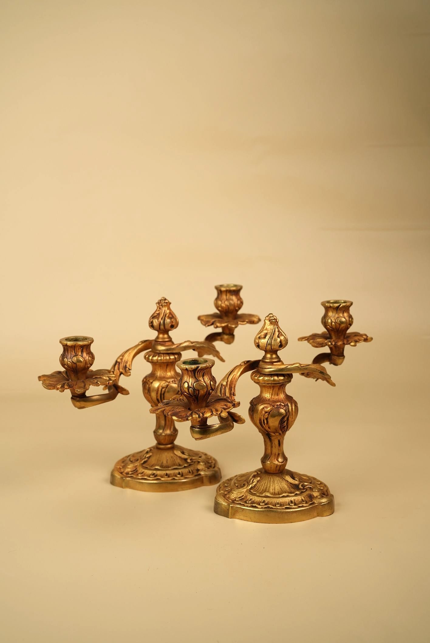 Gilded French Candle Stands