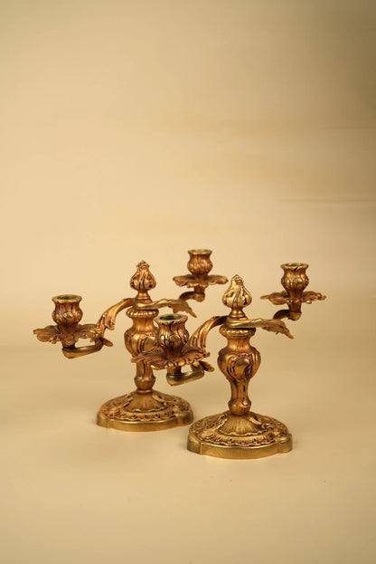 Gilded French Candle Stands